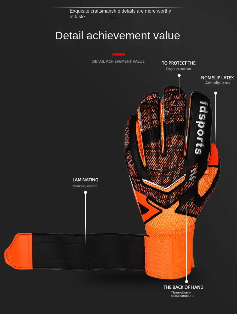 Guantes de portero de fútbol profesionales para niños y hombres, látex de 4mm con protección para los dedos, Protector de guantes de portero de fútbol para niños y adultos