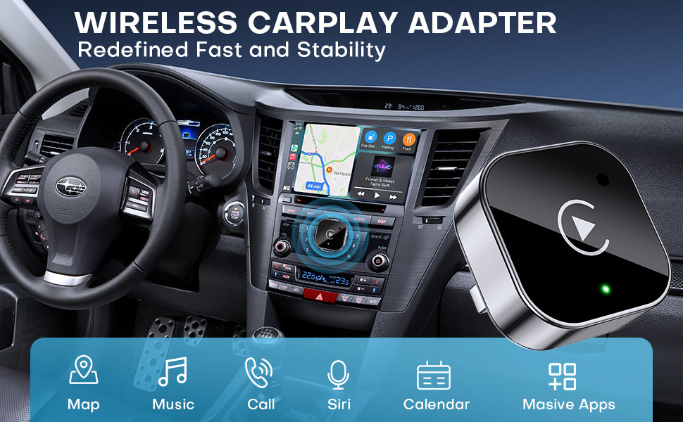 Dongle inalámbrico CarPlay y Android Auto, conexión automática rápida, Plug & Play compacto para iPhone/Android, USB/USB-C, sin retardo, negro (1