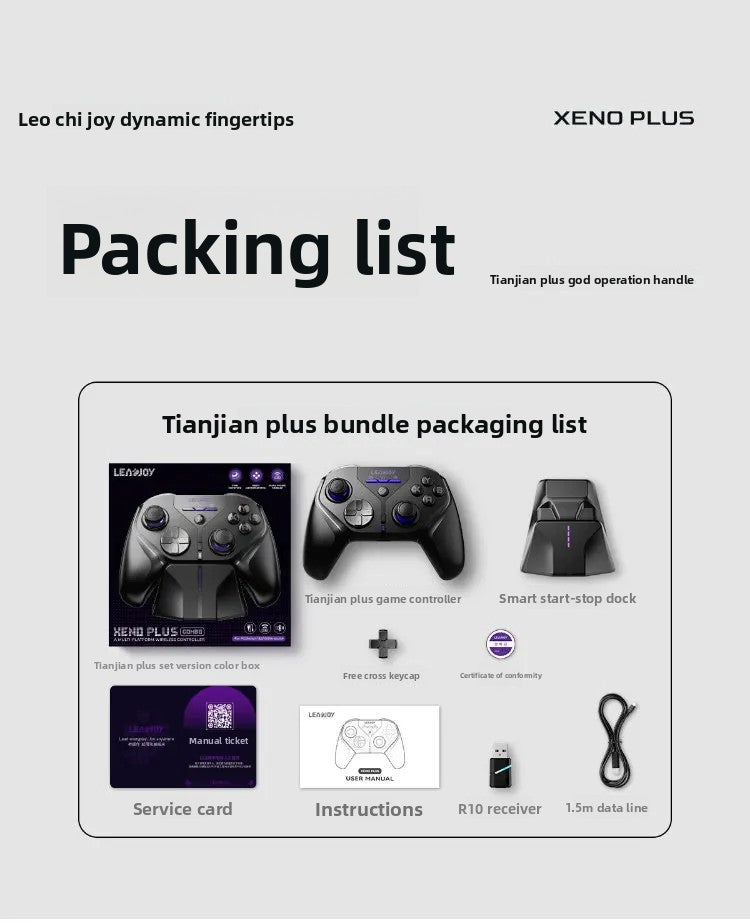 Control Inalámbrico para Juegos LeadJoy XENO Plus, Control de Movimiento FPS, Giroscopio, Joystick TMR, Compatible con PC, Switch2, Steam Deck, iOS, Android, Apex