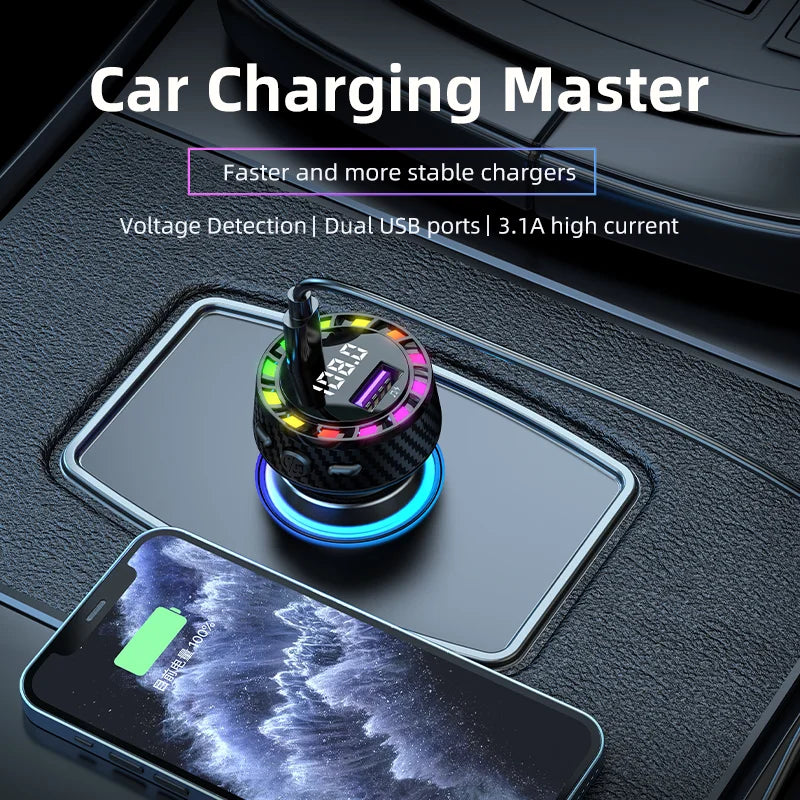 Transmisor FM PD30W para Auto con Carga Rápida y Bluetooth 5.3