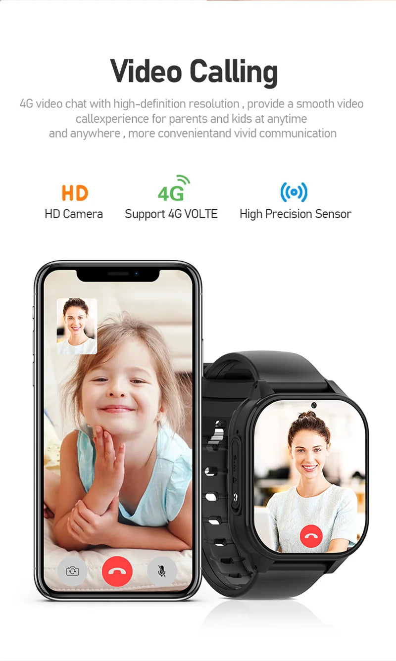 Reloj Inteligente 4G para Niños con GPS, WiFi, SOS, Whatsapp KT19Pro MAX Android 8.1 con Videollamada, Cámara y Monitor