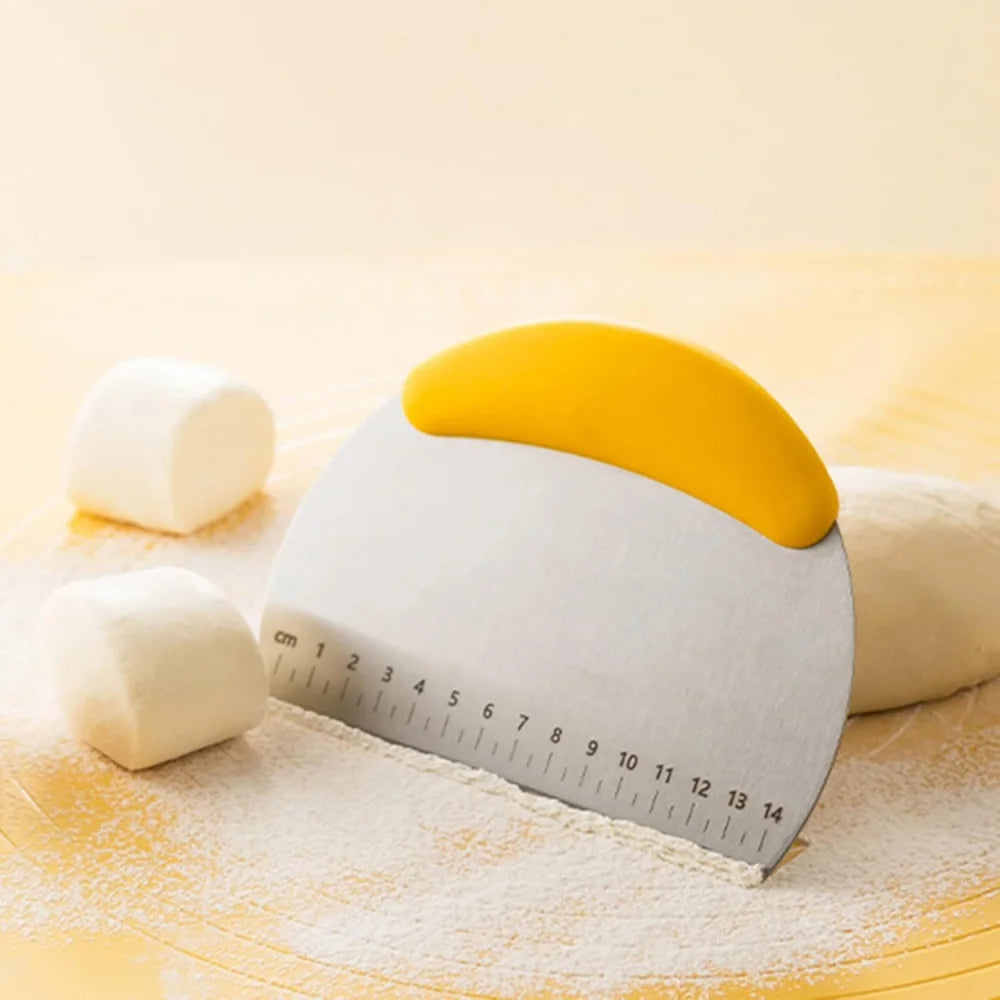 Cortador de masa de acero inoxidable, raspador de masa de acero inoxidable, cortador de masa multifuncional, herramienta para hornear para medir y c