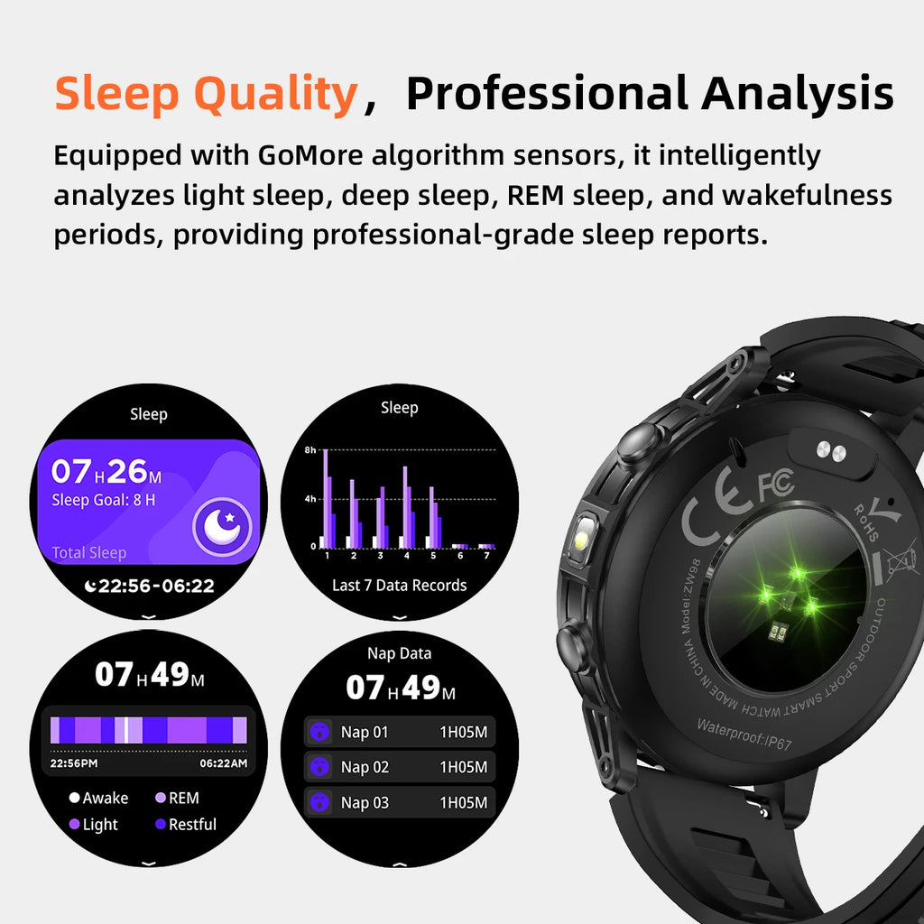 Reloj Inteligente Militar 1400mAh 10ATM Bluetooth
