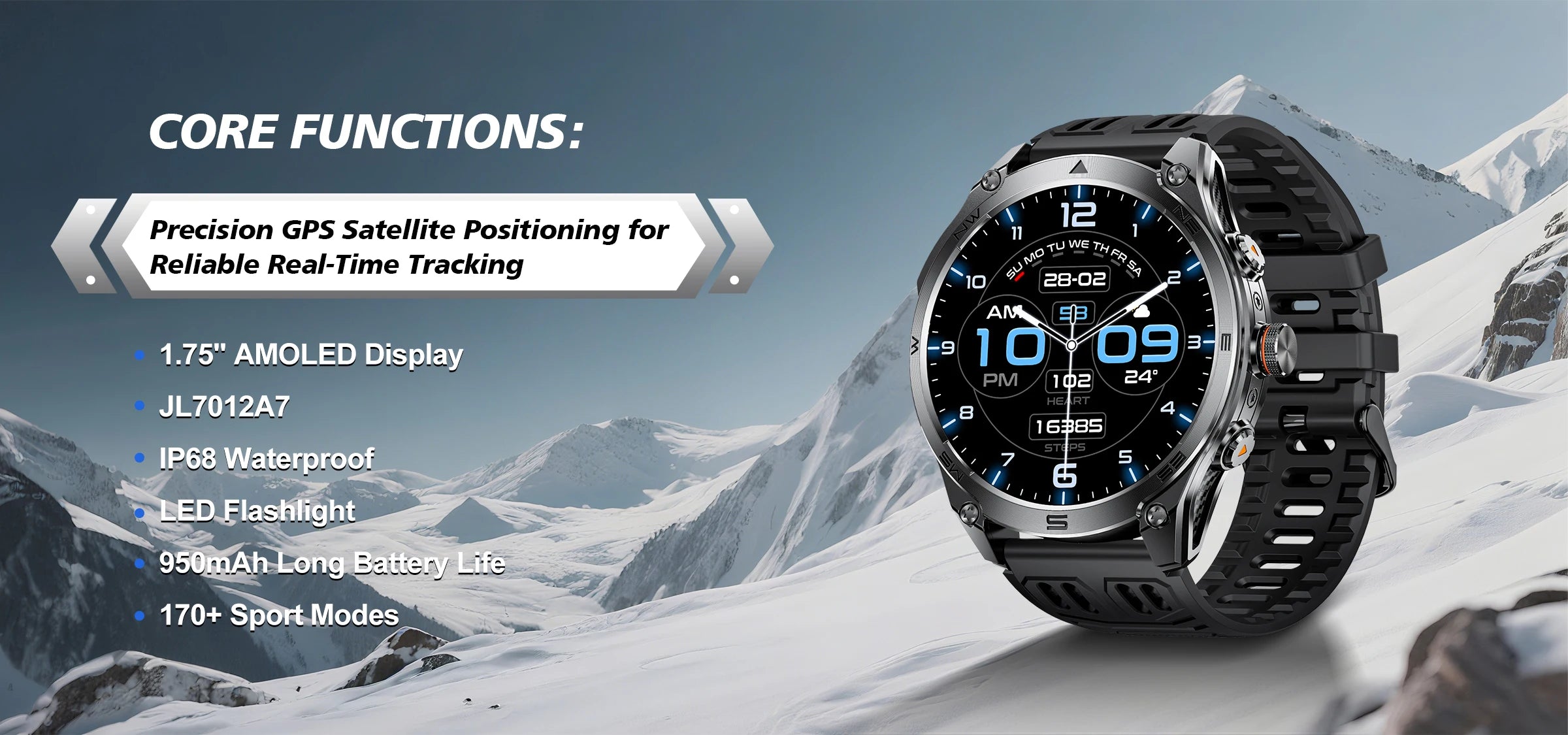 Reloj Inteligente GPS Militar 170+ Deportes