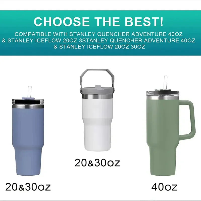 Portavasos inferior de silicona adecuado para vaso Stanley Adventure Quencher de 40 OZ 30 0Z Stanley lceFlow botella con pajita abatible