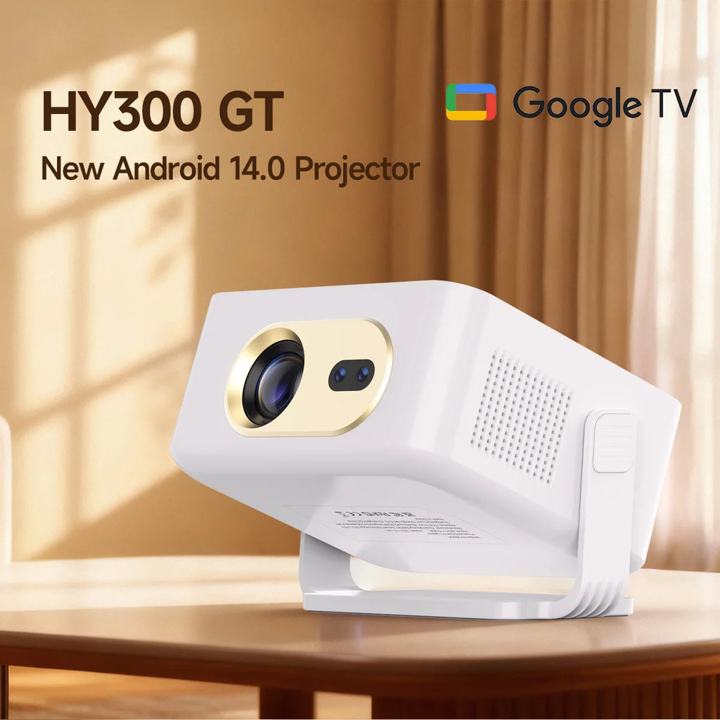 Proyector Magcubic HY300GT con Licencia Oficial de Google TV, Proyector Inteligente HD con Enfoque Automático, 400 ANSI Lúmenes, Android para Cine en Casa