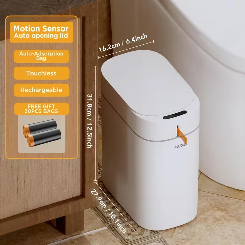 Cubo de basura inteligente Joybos, manos libres, adsorción automática de bolsas