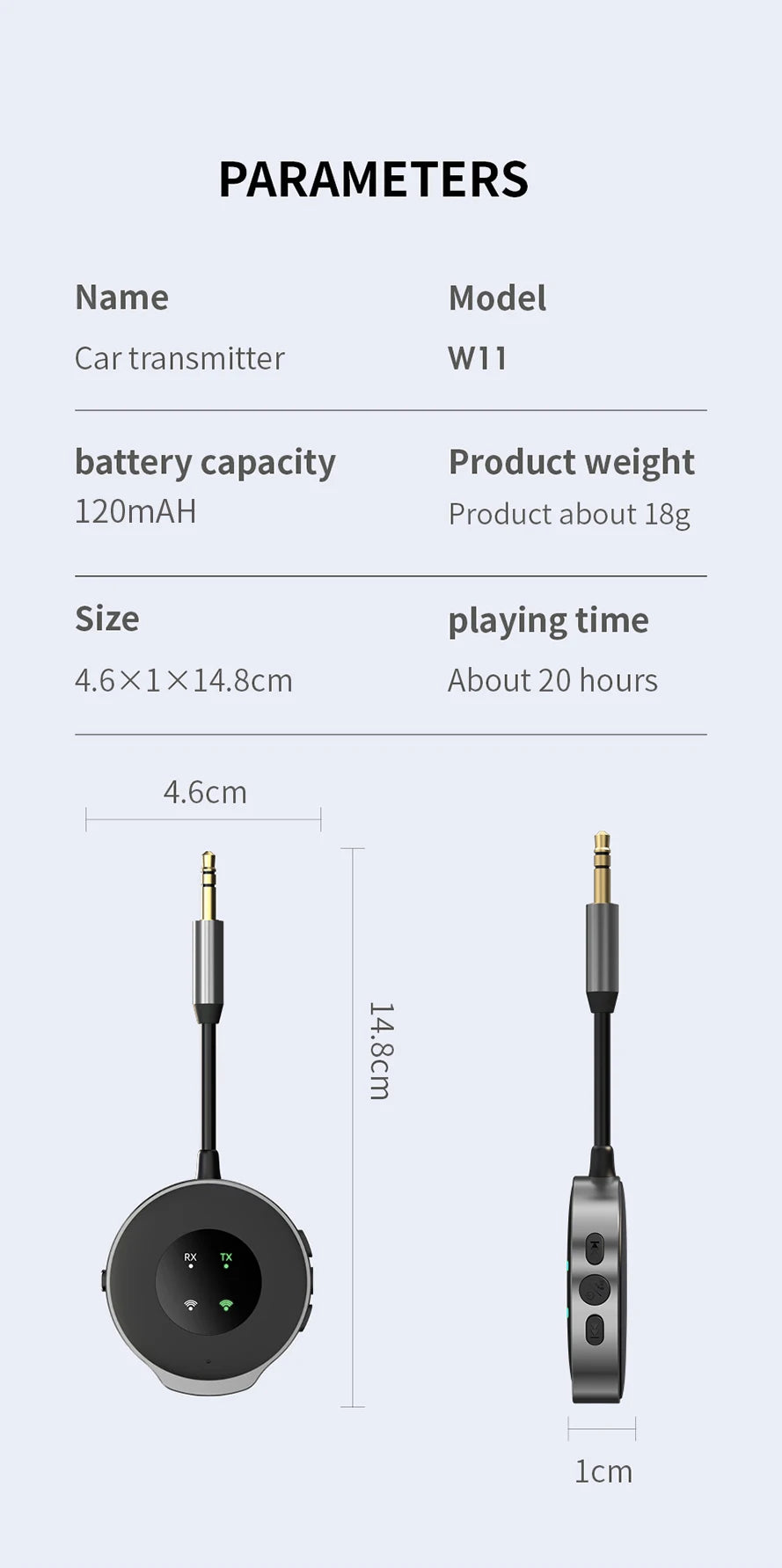 Adaptador Bluetooth Inalámbrico para Auriculares y Sistemas de Audio