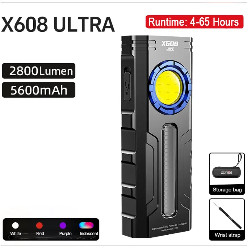 Linterna Recargable Warsun X608 Ultrabrillante para Hogar y Camping
