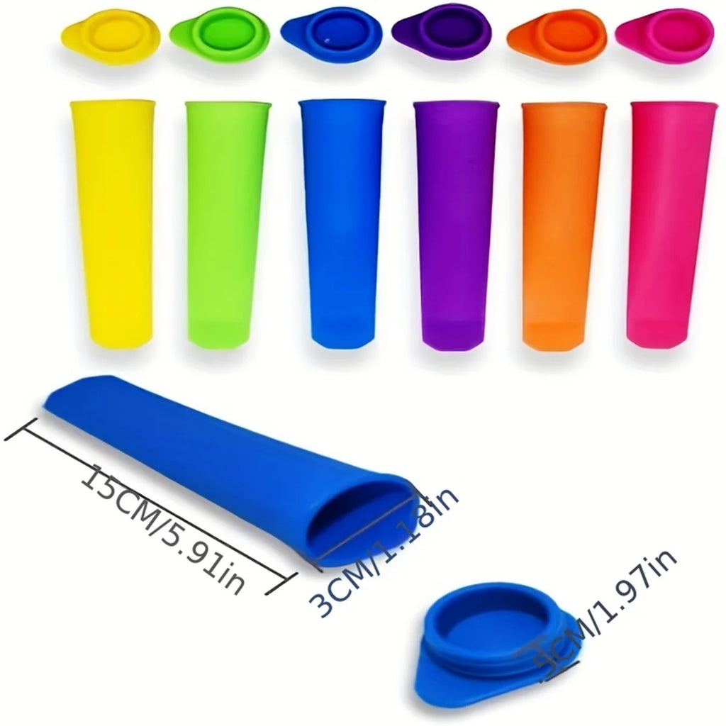 6 unids/lote, molde para helado de verano, paleta reutilizable, molde Pop de silicona de calidad alimentaria, molde para cubitos de hielo, utensilios de cocina