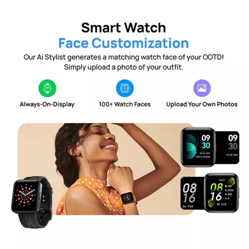 Nuevo Reloj Inteligente Maimo Watch Flow con Pantalla AMOLED de 1.6'', 5ATM, Monitor de Ritmo Cardíaco, Sueño, GPS, Compatible con Android e iOS, Esferas con Diseño IA y Monitoreo de SpO2