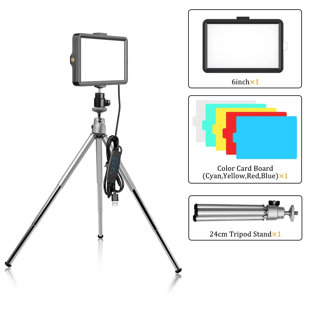 Panel de Luz LED RGB para Fotografía y Video 6 Pulgadas
