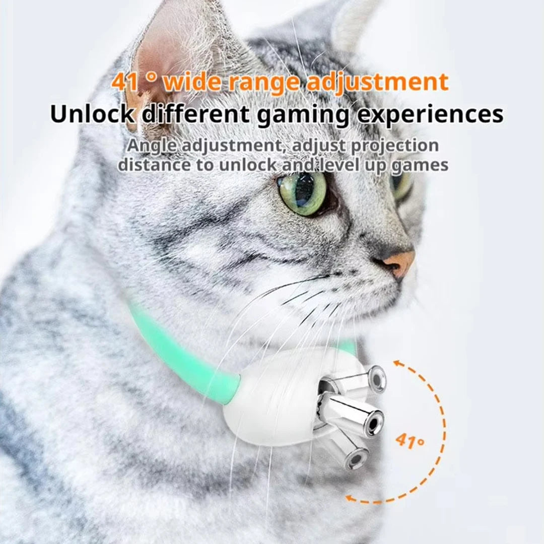 Collar Láser Recargable para Gatos, Juguete Interactivo Automático con Infrarrojos para Gatitos, para Aliviar la Ansiedad, Artículos para Mascotas