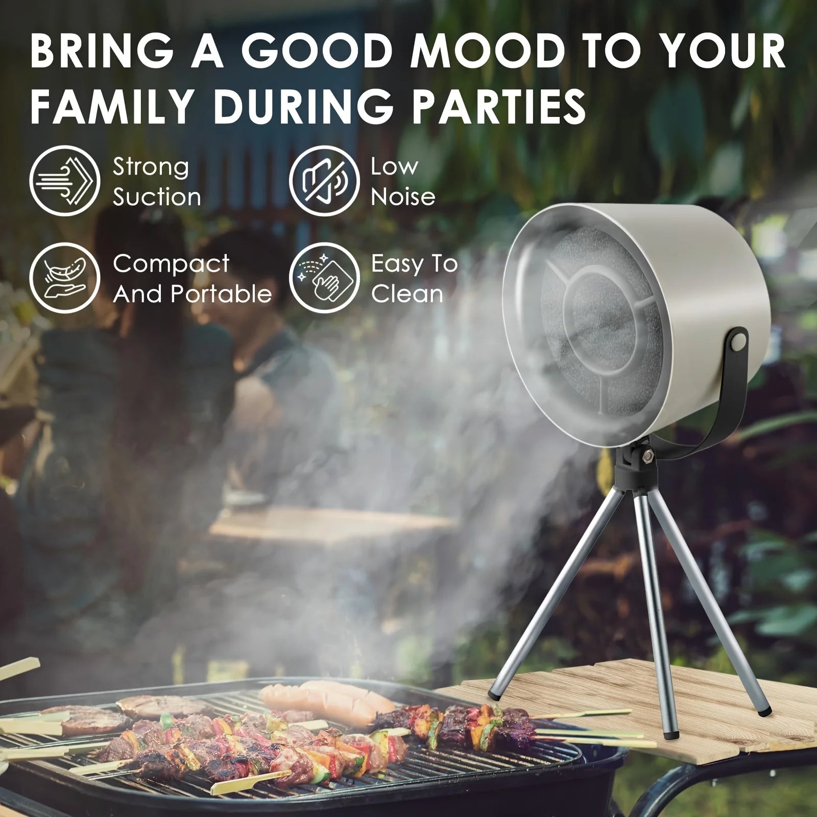 Nuevo Campanas extractoras de escritorio USB, extractor portátil alimentado por USB, Extractor de capó de cocina pequeño, campana extractora de succión grande para barbacoa