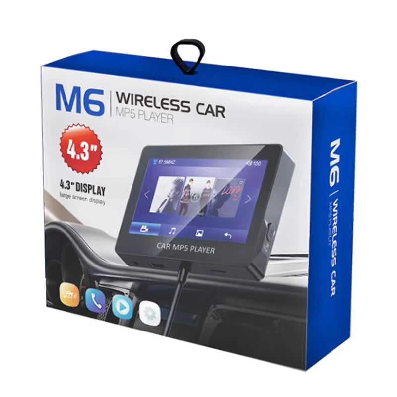 Receptor de Audio para Auto DYBO M6, Transmisor FM Bluetooth, Pantalla MP5 4,3"