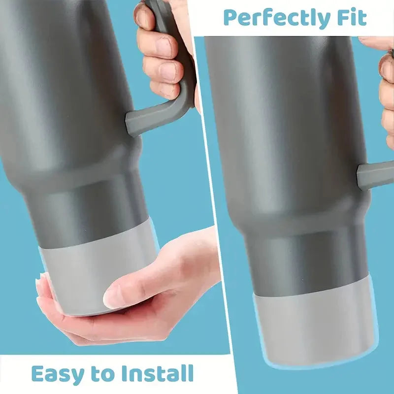 Portavasos inferior de silicona adecuado para vaso Stanley Adventure Quencher de 40 OZ 30 0Z Stanley lceFlow botella con pajita abatible