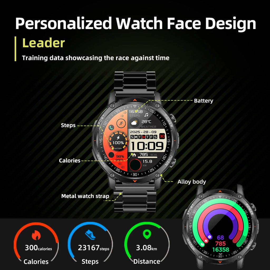 Reloj Inteligente Militar 1400mAh 10ATM Bluetooth