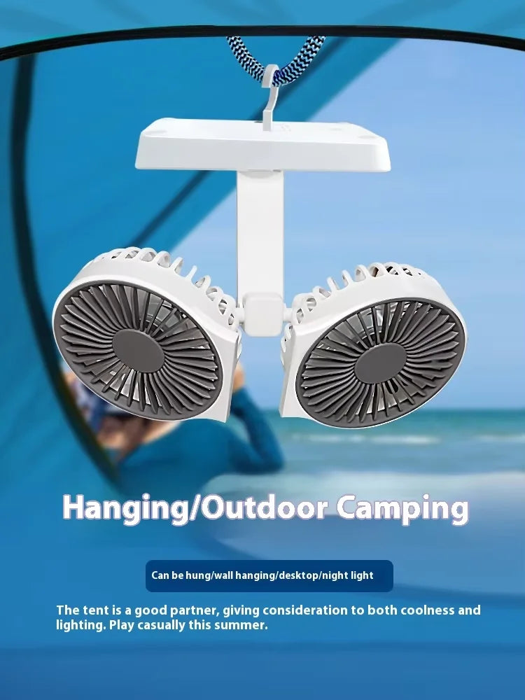 Ventilador de escritorio de doble cabezal, ventilador de 4 engranajes, refrigeración rápida por viento, pantalla Digital, gran capacidad de 2024 mAh, para el hogar, novedad de 12000