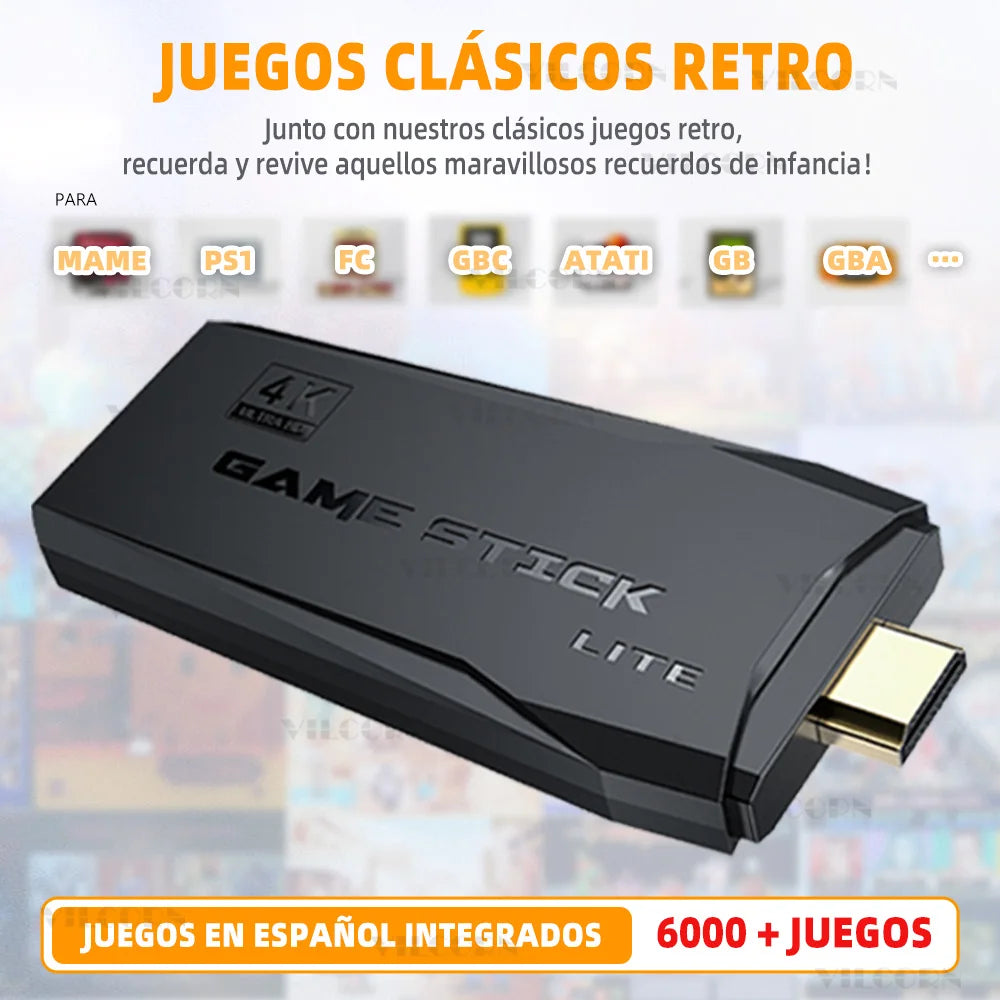 VILCORN M8 consola juegos retro para tv 4k 6000+ juegos español consolas de videojuegos videoconsola emulador videojuegos