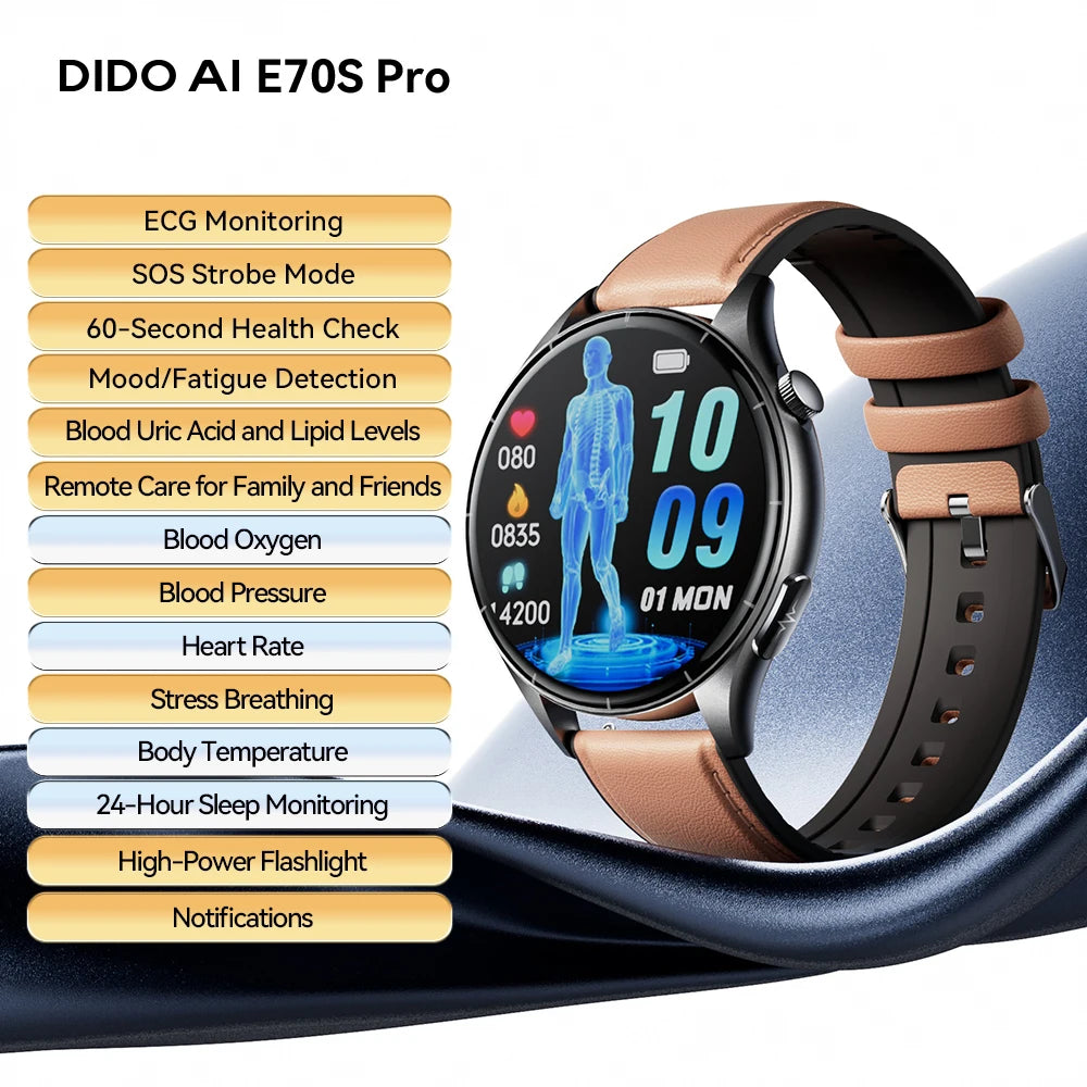 Dido AI E70S Reloj Inteligente ECG Ultrafino