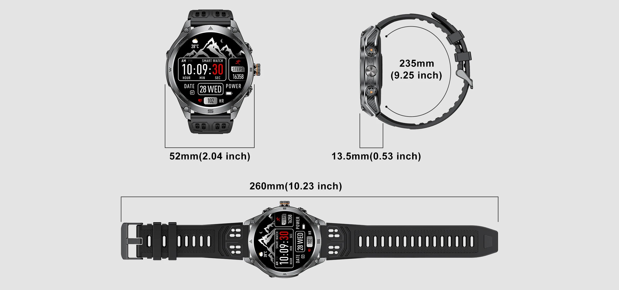 Reloj Inteligente GPS Militar 170+ Deportes