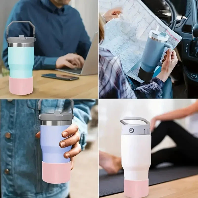 Portavasos inferior de silicona adecuado para vaso Stanley Adventure Quencher de 40 OZ 30 0Z Stanley lceFlow botella con pajita abatible