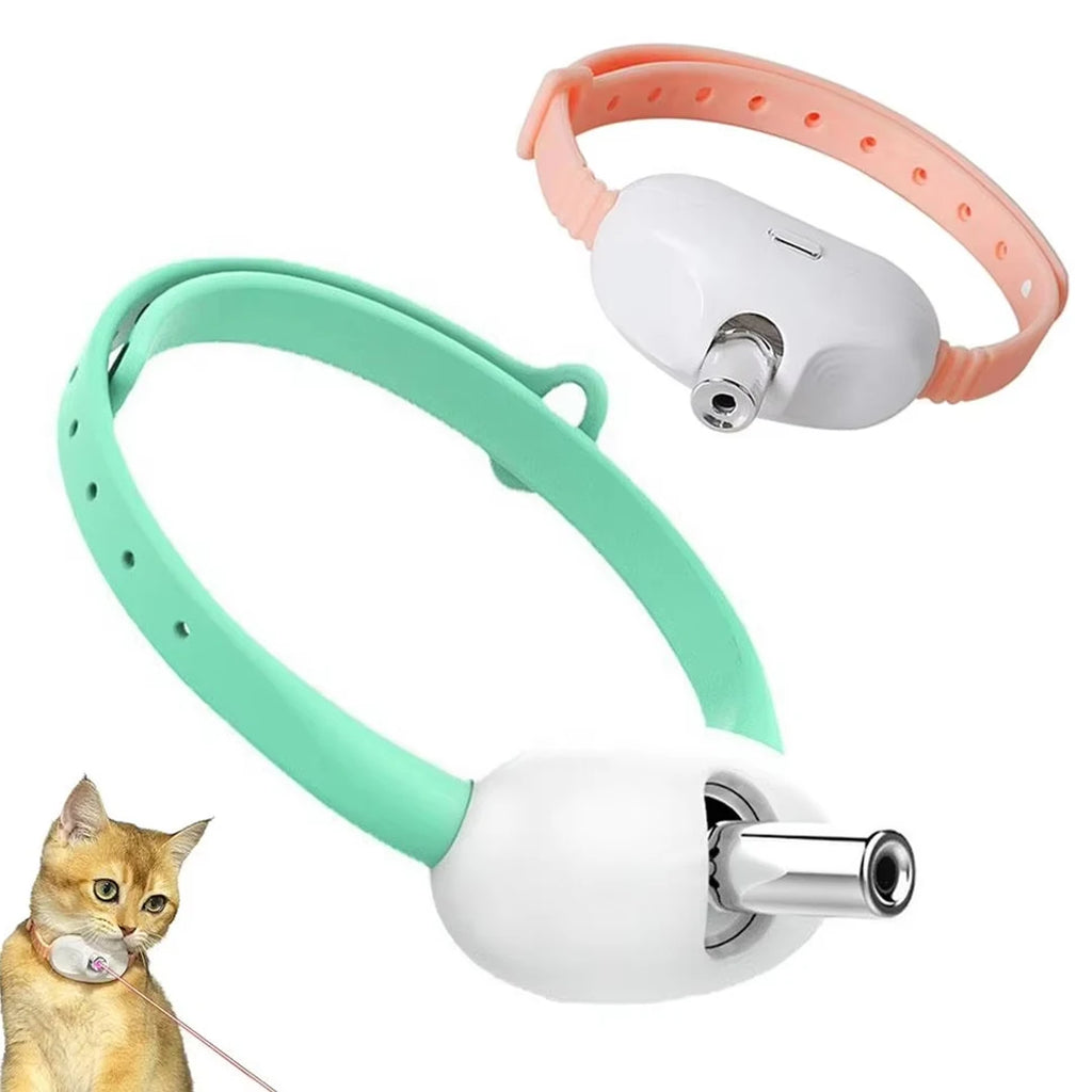 Collar Láser Recargable para Gatos, Juguete Interactivo Automático con Infrarrojos para Gatitos, para Aliviar la Ansiedad, Artículos para Mascotas