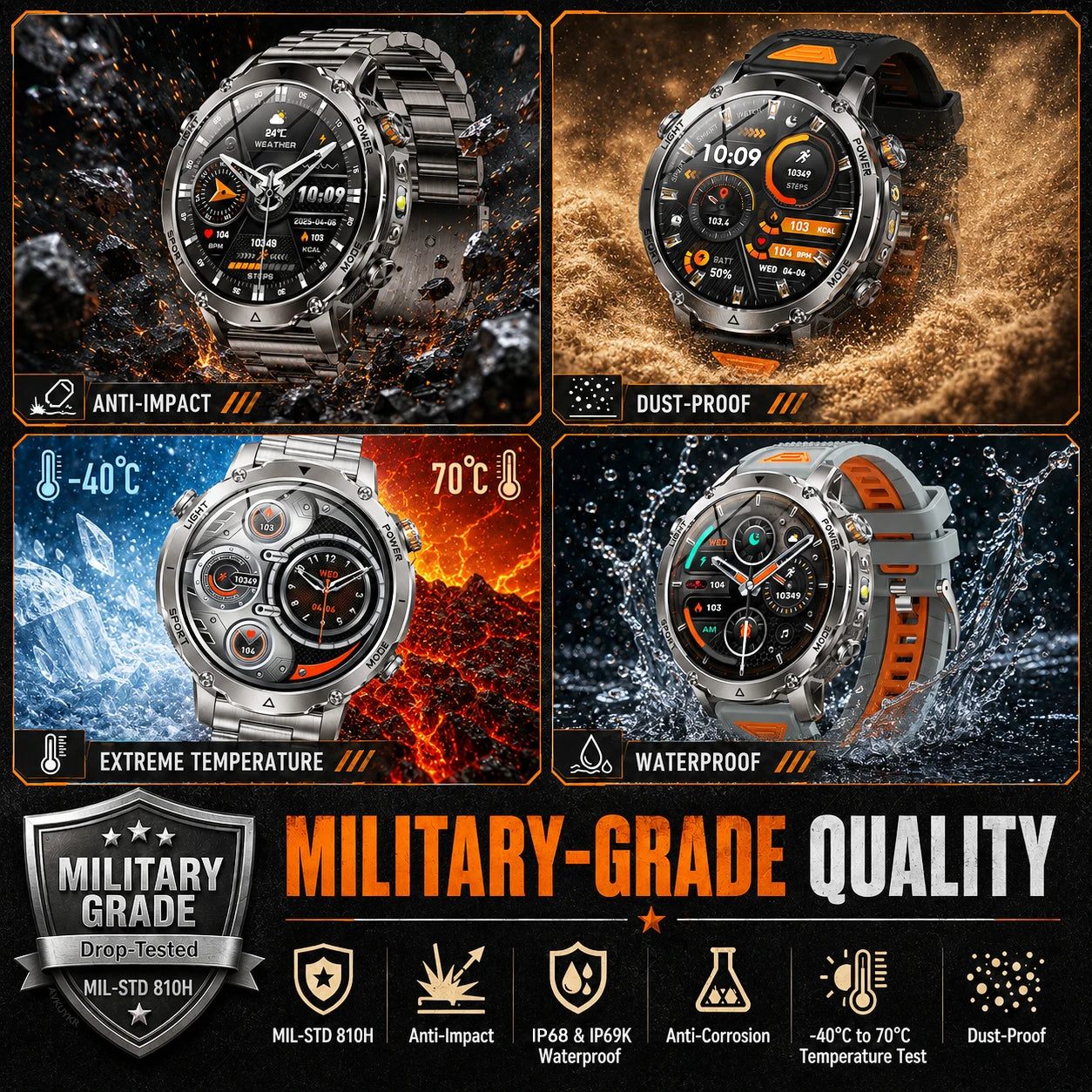 Relojes Inteligentes GPS 1400mAh AMOLED Linterna