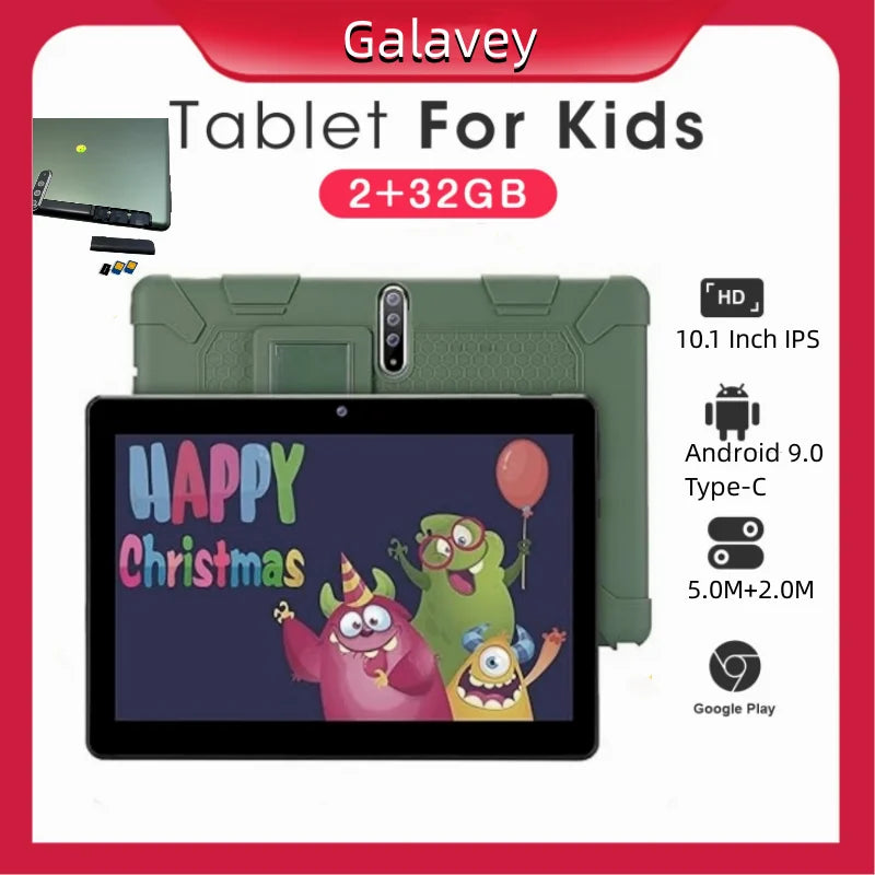 Tabletas Android 9.0 con función de llamadas para niños, 10.1 pulgadas, 2GB de RAM, 32GB de ROM, regalo gratis, funda de silicona, MTK6737 Quad-Core, 1280 x 800 IPS