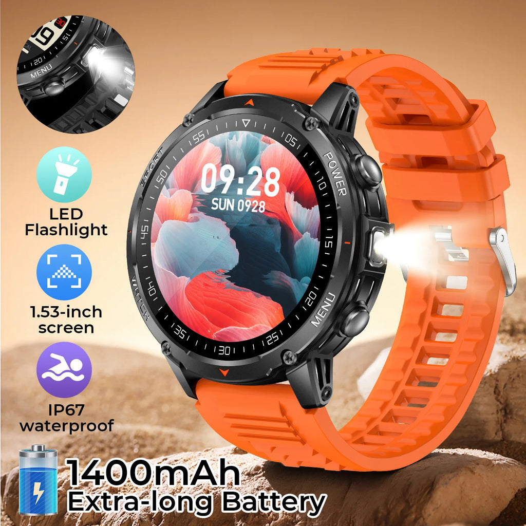 Reloj Inteligente Militar 1400mAh 10ATM Bluetooth