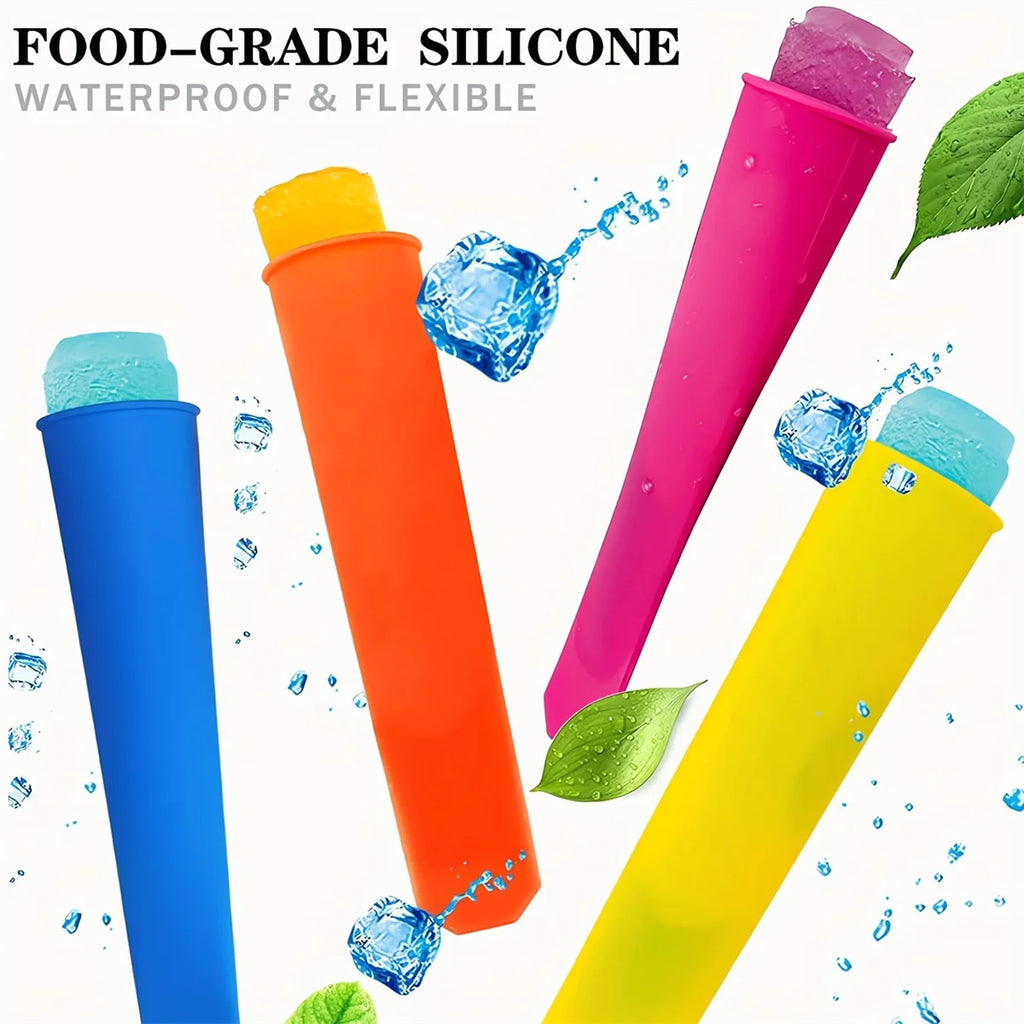 6 unids/lote, molde para helado de verano, paleta reutilizable, molde Pop de silicona de calidad alimentaria, molde para cubitos de hielo, utensilios de cocina
