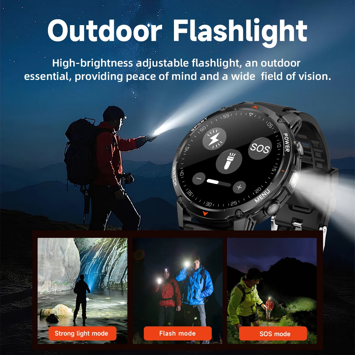 Reloj Inteligente Militar 1400mAh 10ATM Bluetooth