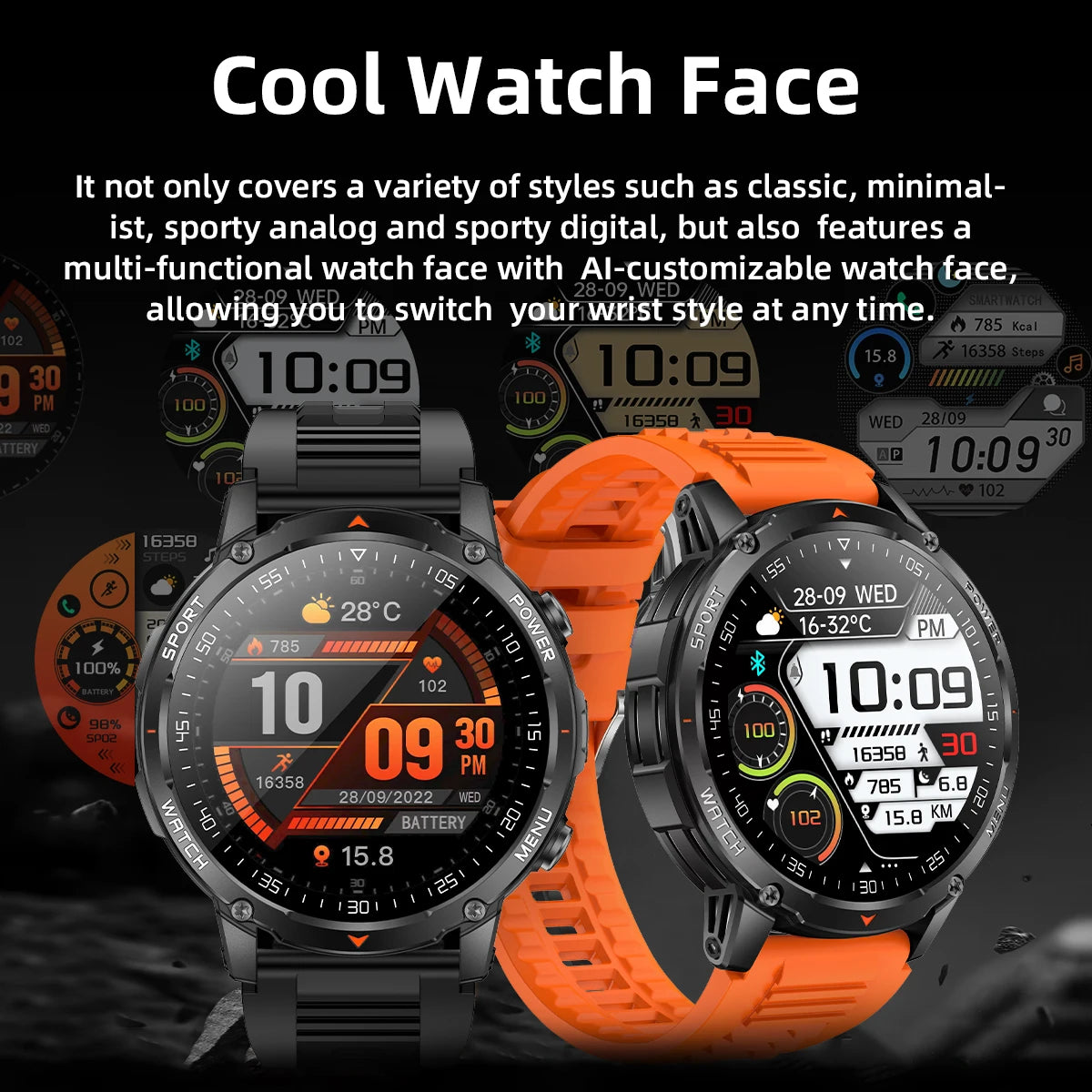Reloj Inteligente Militar 1400mAh 10ATM Bluetooth