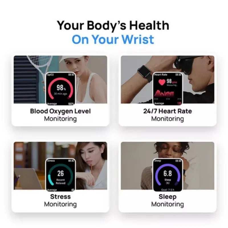 Nuevo Reloj Inteligente Maimo Watch Flow con Pantalla AMOLED de 1.6'', 5ATM, Monitor de Ritmo Cardíaco, Sueño, GPS, Compatible con Android e iOS, Esferas con Diseño IA y Monitoreo de SpO2
