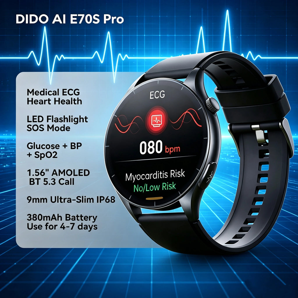 Dido AI E70S Reloj Inteligente ECG Ultrafino