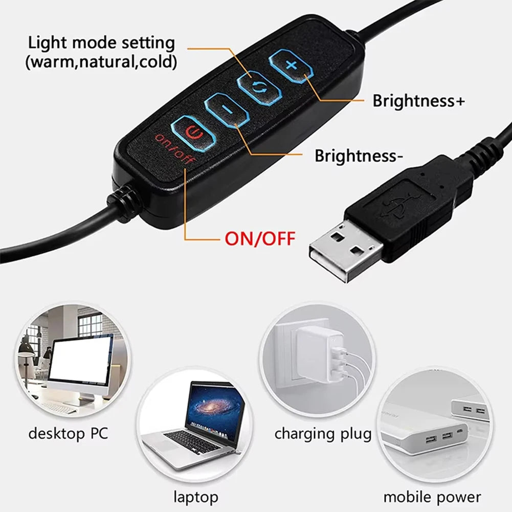 Lámpara de Belleza MYOBO de 10 Pulgadas y Kit de Trípode Plegable de 55 cm, Anillo de Luz LED Regulable para Fotografía/Vlogging/Transmisión en Vivo/Maquillaje/YouTube