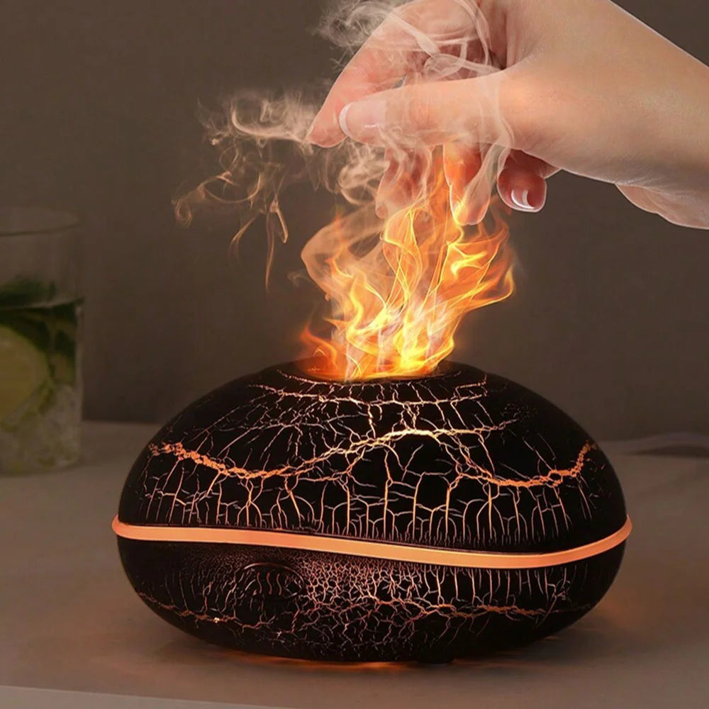 La llama del humidificador aromático puede agregar aceite esencial, pequeña máquina de aromaterapia, humidificador de aire equipado con función de iluminación colorida