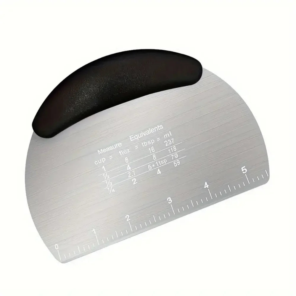 Cortador de masa de acero inoxidable, raspador de masa de acero inoxidable, cortador de masa multifuncional, herramienta para hornear para medir y c