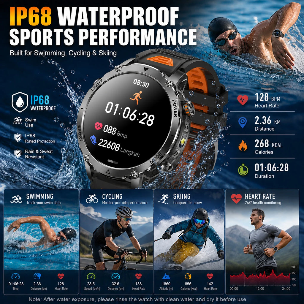 Relojes Inteligentes GPS 1400mAh AMOLED Linterna