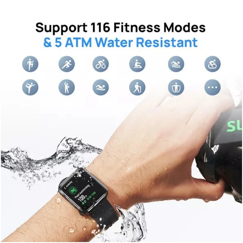 Nuevo Reloj Inteligente Maimo Watch Flow con Pantalla AMOLED de 1.6'', 5ATM, Monitor de Ritmo Cardíaco, Sueño, GPS, Compatible con Android e iOS, Esferas con Diseño IA y Monitoreo de SpO2