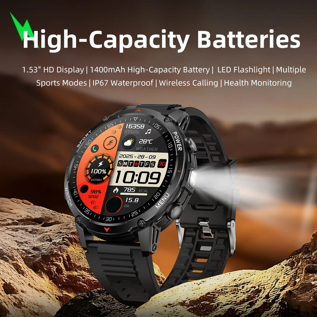 Reloj Inteligente Militar 1400mAh 10ATM Bluetooth
