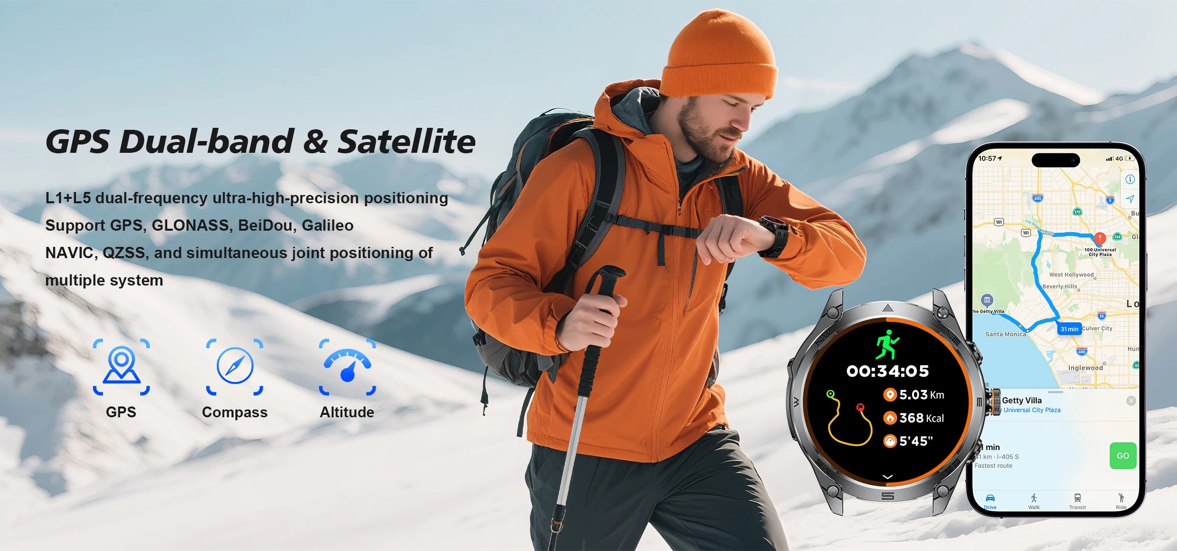 Reloj Inteligente GPS Militar 170+ Deportes