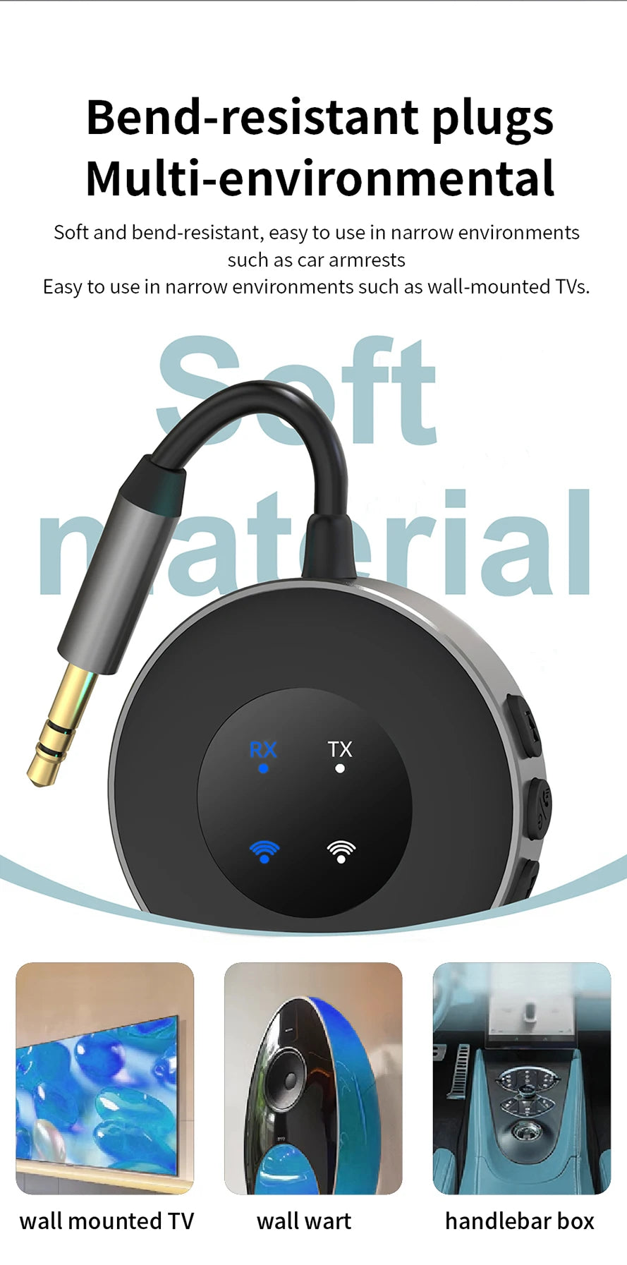 Adaptador Bluetooth Inalámbrico para Auriculares y Sistemas de Audio
