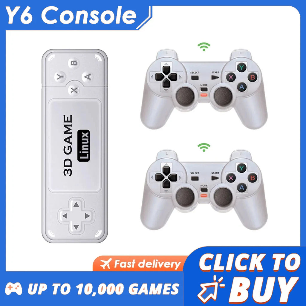 Consola de juegos Retro BOYHOM Y6, 4K, 60fps, salida HDMI, baja latencia, GD10, TV Game Stick, consola de juegos portátil para el hogar con doble mango para GBA