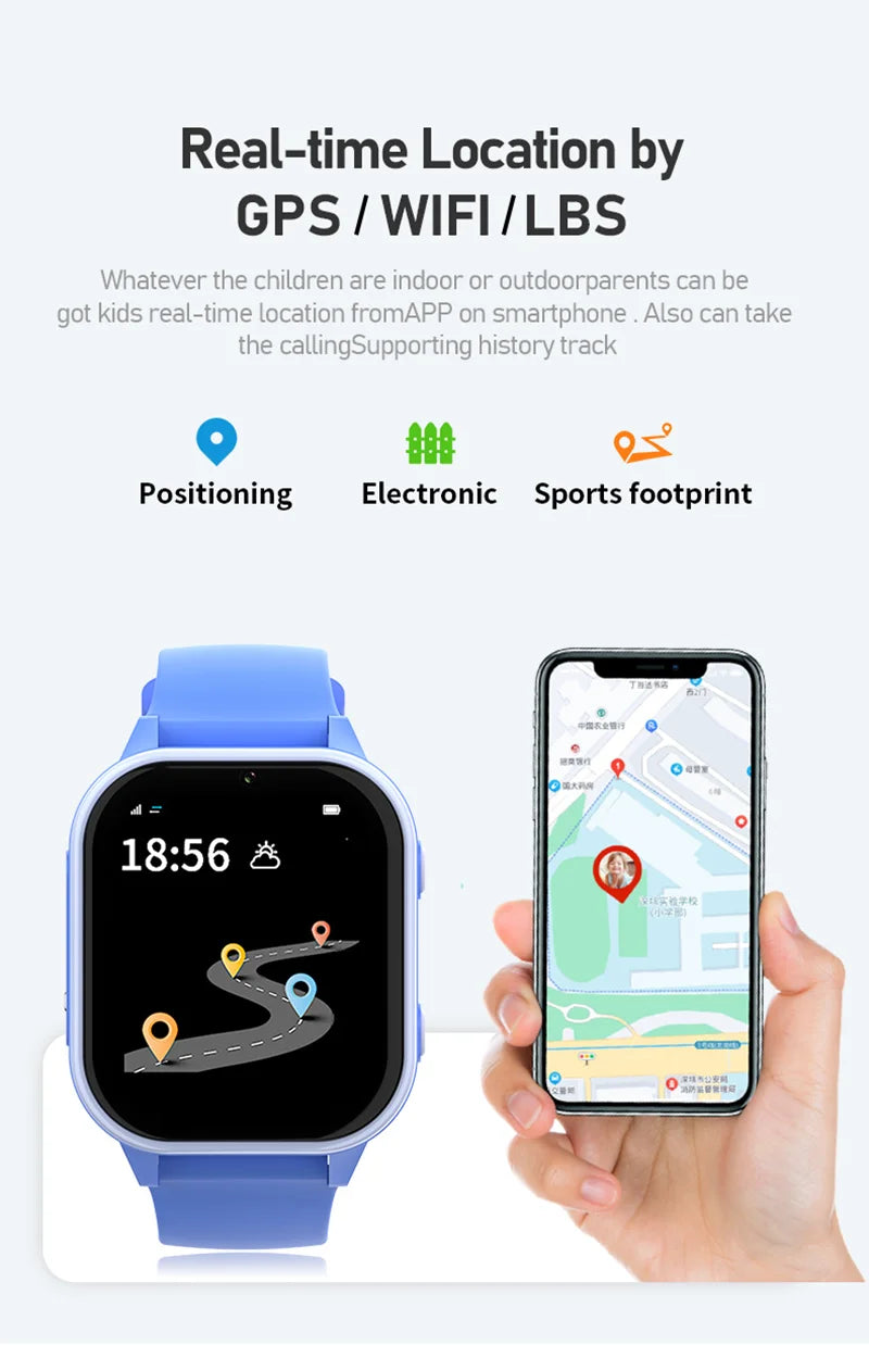 Reloj Inteligente 4G para Niños con GPS, WiFi, SOS, Whatsapp KT19Pro MAX Android 8.1 con Videollamada, Cámara y Monitor