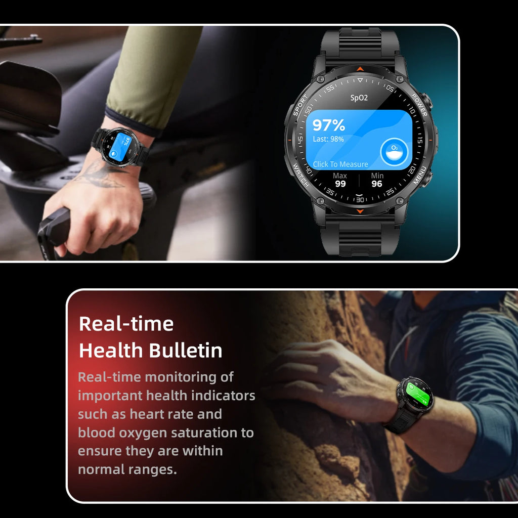 Reloj Inteligente Militar 1400mAh 10ATM Bluetooth
