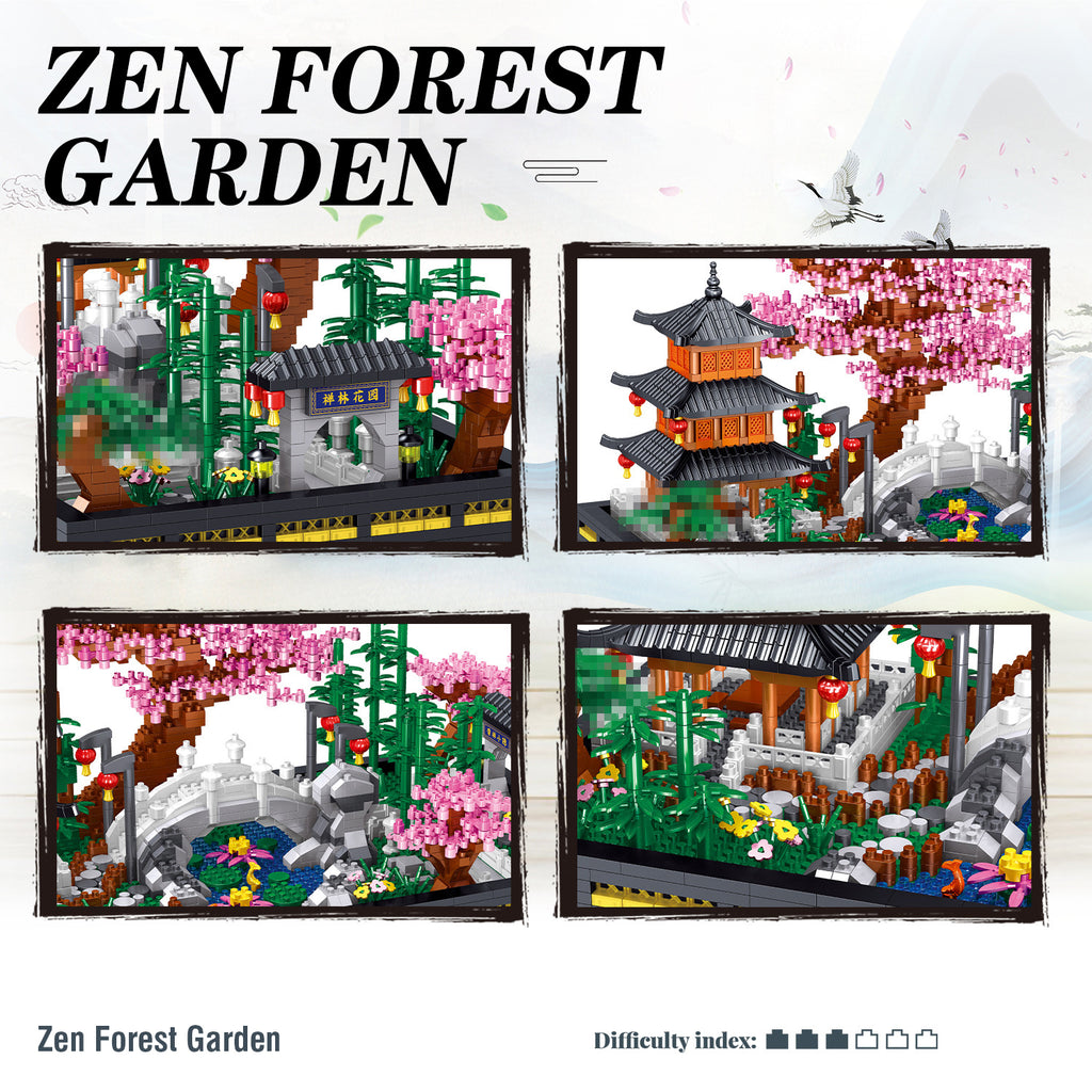 Set de Bloques de Construcción Jardín Zen 2805 Piezas DIY