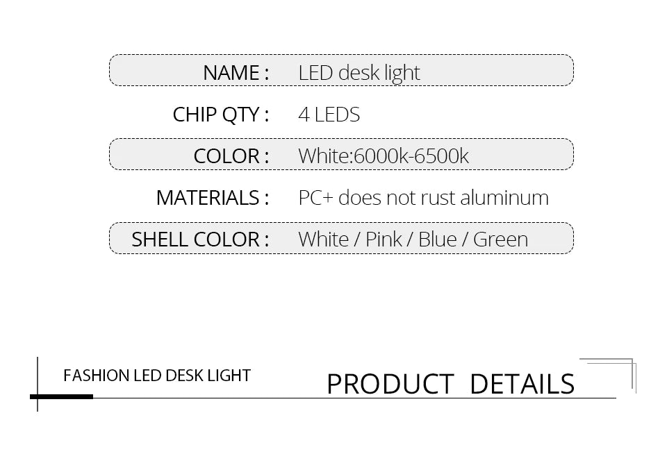 Lámpara LED de Lectura Portátil Flexible para Mesa