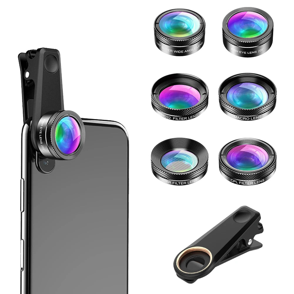 Kit 6 en 1 Lentes para Cámara de Teléfono APEXEL Universal