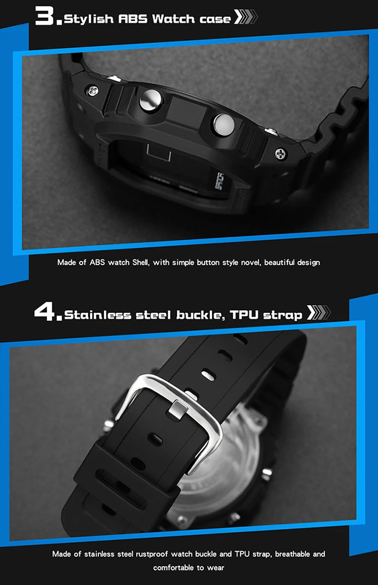 Reloj Digital SANDA 2107 Militar para Hombre, Estilo G Sport LED